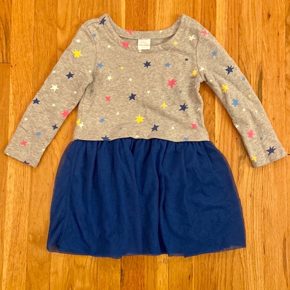 EUC Hanna Andersson Girls Tulle Star Dress Blue size 5 / 110cm - Picture 1 of 5